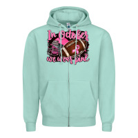 Seafoam in october we wear pink with football Zipper Hoodie - BarkalooDesign