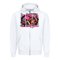 White in october we wear pink with football Zipper Hoodie - BarkalooDesign