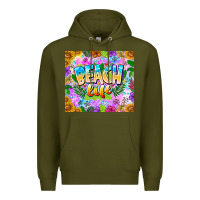 Army Green Beach Life Premium Hoodie - CowhideDigitalArt