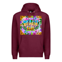 Burgundy Beach Life Premium Hoodie - CowhideDigitalArt