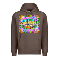 Coffee Beach Life Premium Hoodie - CowhideDigitalArt