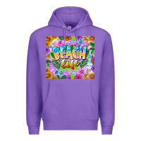 Purple Beach Life Premium Hoodie - CowhideDigitalArt