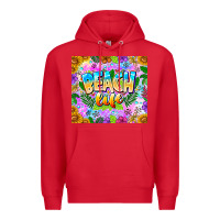 Red Beach Life Premium Hoodie - CowhideDigitalArt