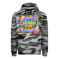 Slate Camo Beach Life Premium Hoodie - CowhideDigitalArt