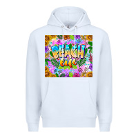 White Beach Life Premium Hoodie - CowhideDigitalArt