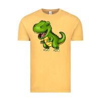 Vintage Mustard Cartoon T-Rex Vintage Tee - HowdyJamesFarm