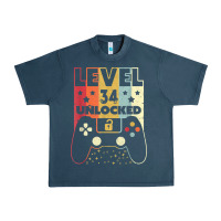 Midnight Navy level 34 unlocked shirt video gamer 34th birthday gifts tee t shirt Urban Heavy Tee - longCreatives