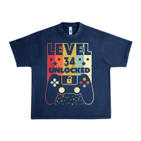 Navy level 34 unlocked shirt video gamer 34th birthday gifts tee t shirt Urban Heavy Tee - longCreatives