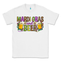 White Mardi Gras and beer Classic Tee - HowdyJamesFarm