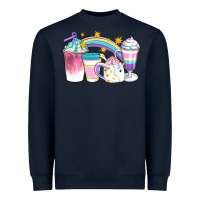 Navy Unicorn Coffee Cups Heavyweight Sweatshirt - Artiststas