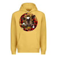 Antique Gold Christmas Baby Cow Premium Hoodie - RanaPortraitStore