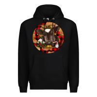 Black Christmas Baby Cow Premium Hoodie - RanaPortraitStore