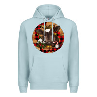 Blue Mist Christmas Baby Cow Premium Hoodie - RanaPortraitStore