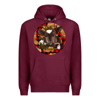 Burgundy Christmas Baby Cow Premium Hoodie - RanaPortraitStore