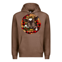 Chestnut Christmas Baby Cow Premium Hoodie - RanaPortraitStore