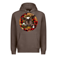 Coffee Christmas Baby Cow Premium Hoodie - RanaPortraitStore