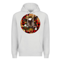 Dove Grey Christmas Baby Cow Premium Hoodie - RanaPortraitStore