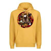 Mustard Christmas Baby Cow Premium Hoodie - RanaPortraitStore