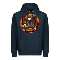Navy Christmas Baby Cow Premium Hoodie - RanaPortraitStore