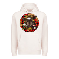 Pale Pink Christmas Baby Cow Premium Hoodie - RanaPortraitStore