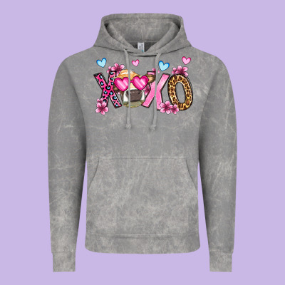 Xoxo Cow Valentine's Day Vintage Hoodie Designed By Oliviacreatesart
