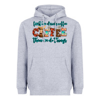 Heather Grey first we drink coffee then we do things Heavyweight Hoodie - AdoDesignShop