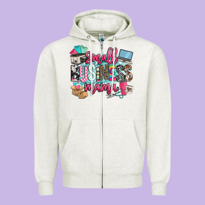 Small Business Mama Zipper Hoodie Designed By Barkaloodesign