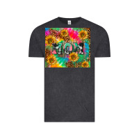 Vintage Black Mom rainbow sunflower Vintage Tee - CowGirlArtShop