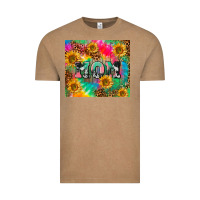 Vintage Coffee Mom rainbow sunflower Vintage Tee - CowGirlArtShop