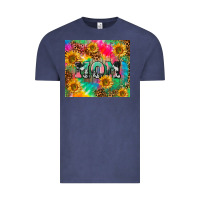 Vintage Denim Mom rainbow sunflower Vintage Tee - CowGirlArtShop