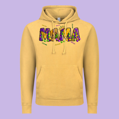 Mama Mardi Gras Vintage Hoodie Designed By Oliviacreatesart