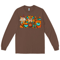 Chestnut Thanksgiving Coffee Cups Long Sleeve Tee - FaDigitalArtStudio