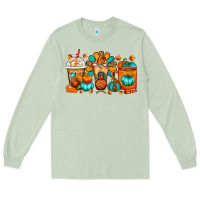 Matcha Thanksgiving Coffee Cups Long Sleeve Tee - FaDigitalArtStudio