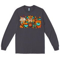 Smoke Thanksgiving Coffee Cups Long Sleeve Tee - FaDigitalArtStudio