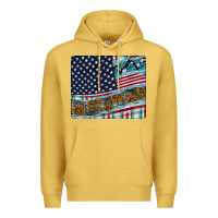Antique Gold American Flag Mouse Pad Premium Hoodie - CowhideDigitalArt