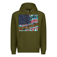 Army Green American Flag Mouse Pad Premium Hoodie - CowhideDigitalArt
