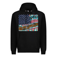 Black American Flag Mouse Pad Premium Hoodie - CowhideDigitalArt