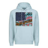 Blue Mist American Flag Mouse Pad Premium Hoodie - CowhideDigitalArt