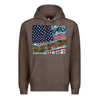 Coffee American Flag Mouse Pad Premium Hoodie - CowhideDigitalArt