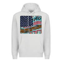 Dove Grey American Flag Mouse Pad Premium Hoodie - CowhideDigitalArt