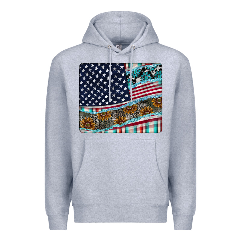 American Flag Mouse Pad Premium Hoodie by CowhideDigitalArt | Teevron