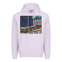 Lilac American Flag Mouse Pad Premium Hoodie - CowhideDigitalArt