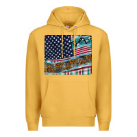 Mustard American Flag Mouse Pad Premium Hoodie - CowhideDigitalArt