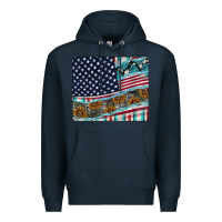 Navy American Flag Mouse Pad Premium Hoodie - CowhideDigitalArt