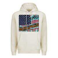 Oatmeal Heather American Flag Mouse Pad Premium Hoodie - CowhideDigitalArt