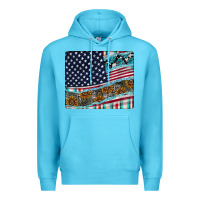 Ocean Blue American Flag Mouse Pad Premium Hoodie - CowhideDigitalArt