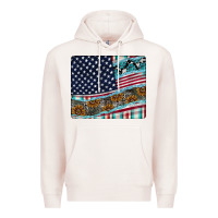 Pale Pink American Flag Mouse Pad Premium Hoodie - CowhideDigitalArt