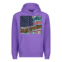 Purple American Flag Mouse Pad Premium Hoodie - CowhideDigitalArt