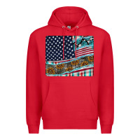 Red American Flag Mouse Pad Premium Hoodie - CowhideDigitalArt