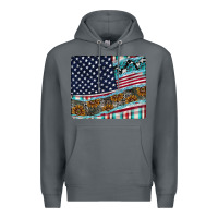 Rock American Flag Mouse Pad Premium Hoodie - CowhideDigitalArt